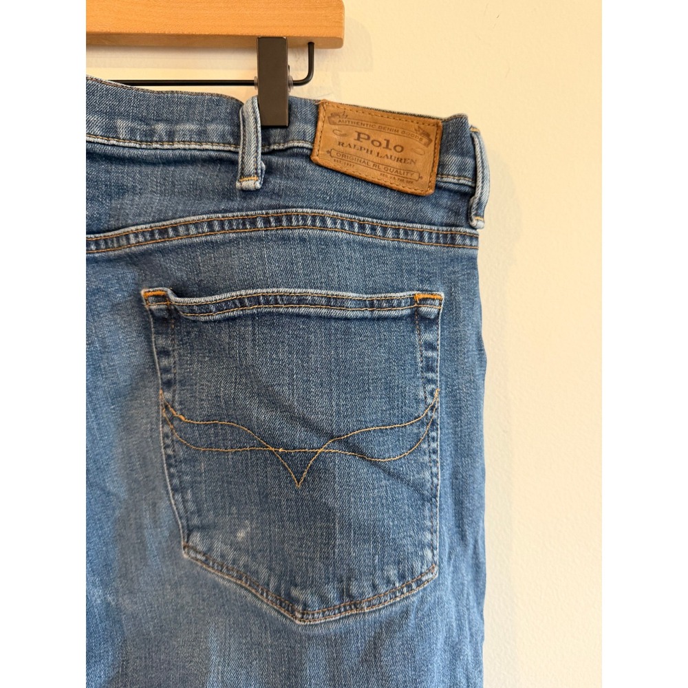 Polo Ralph Lauren Mens The Prospect Straight Blue Denim Jeans 44x30 Medium Wash - Picture 5 of 11